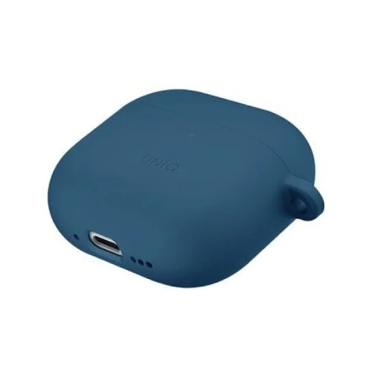 Uniq Nexo Active Hybrid Silicone Airpods 4Th Gen Case With Sports Ear Hooks - Blue